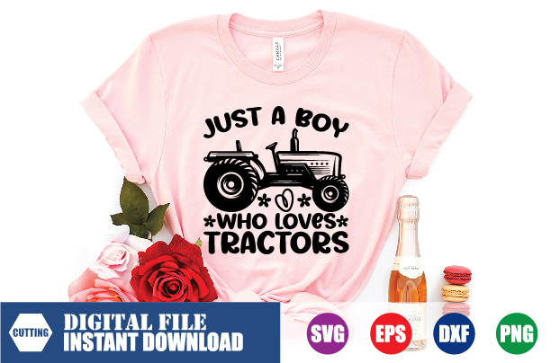 Just a Boy who loves Tractors T-shirt, Boy who loves Tractors, Tractors shirts, Farmer, Boy, Love, Tractors, Farmer Boy, funny Shirt, tshirt