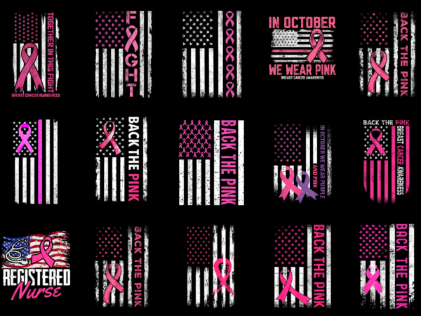 15 breast cancer awareness flag shirt designs bundle for commercial use part 1, breast cancer awareness flag t-shirt, breast cancer awareness flag png file, breast cancer awareness flag digital file,