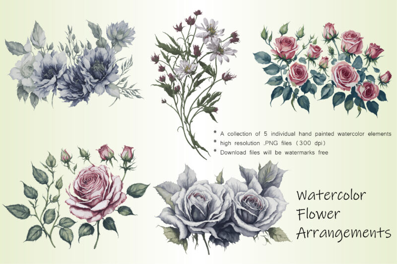 The Watercolor Big PNG Bundle/395 Designs