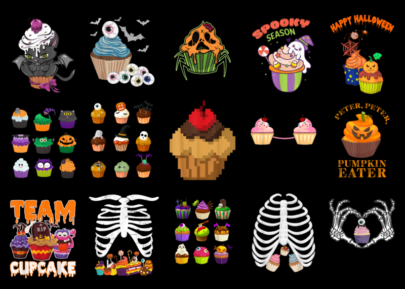 15 Halloween Cupcake Shirt Designs Bundle For Commercial Use Part 1, Halloween Cupcake T-shirt, Halloween Cupcake png file, Halloween Cupcake digital file, Halloween Cupcake gift, Halloween Cupcake download, Halloween Cupcake design AMZ