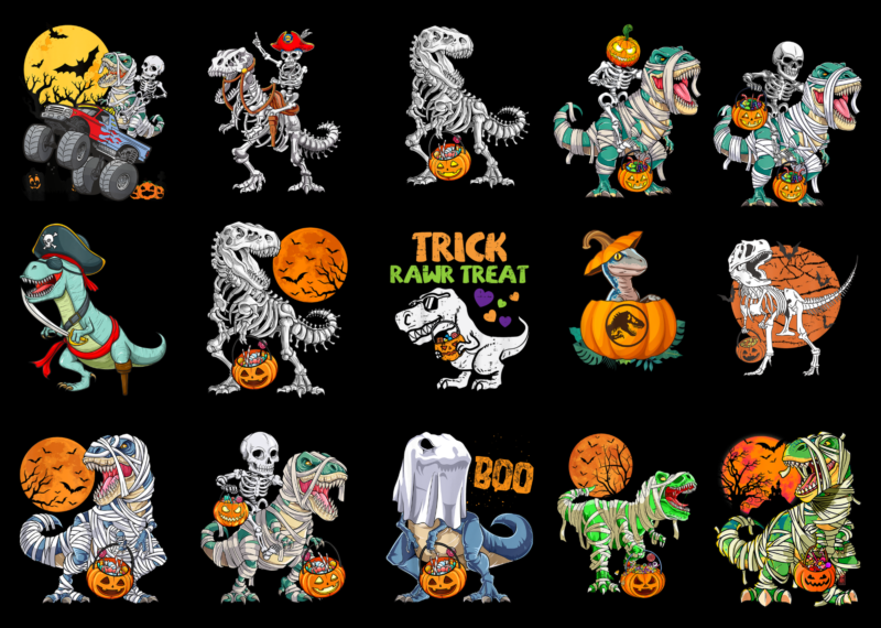 15 Halloween Dinosaur Shirt Designs Bundle For Commercial Use Part 1, Halloween Dinosaur T-shirt, Halloween Dinosaur png file, Halloween Dinosaur digital file, Halloween Dinosaur gift, Halloween Dinosaur download, Halloween Dinosaur design AMZ