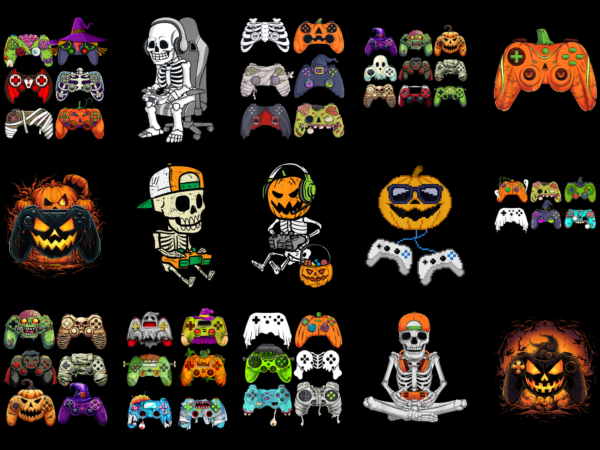 15 gaming halloween shirt designs bundle for commercial use part 1, gaming halloween t-shirt, gaming halloween png file, gaming halloween digital file, gaming halloween gift, gaming halloween download, gaming halloween design amz