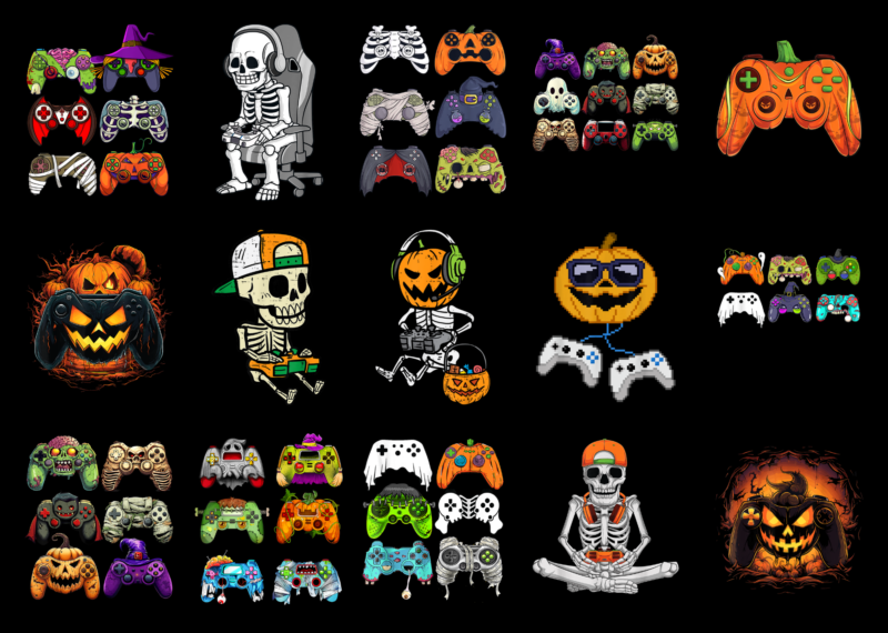 15 Gaming Halloween Shirt Designs Bundle For Commercial Use Part 1, Gaming Halloween T-shirt, Gaming Halloween png file, Gaming Halloween digital file, Gaming Halloween gift, Gaming Halloween download, Gaming Halloween design AMZ