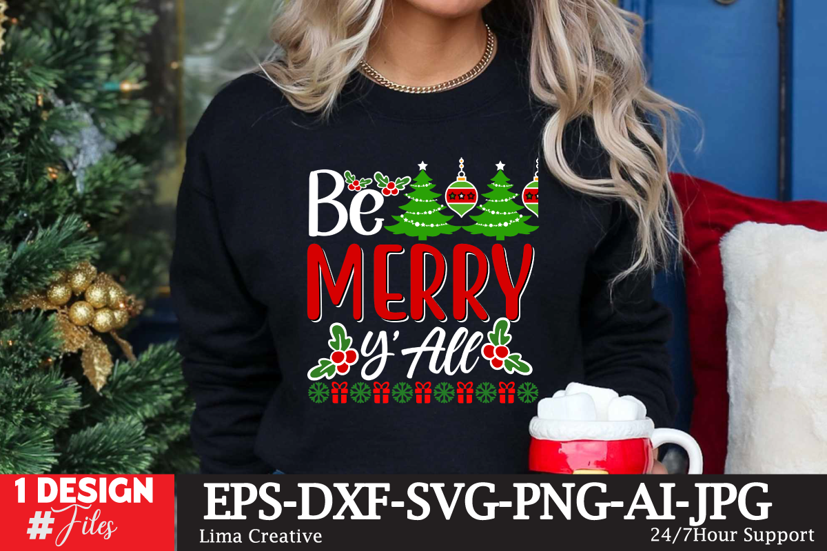 Be Merry Y'All Christmas SVG Bundle, Christmas SVG, Winter svg