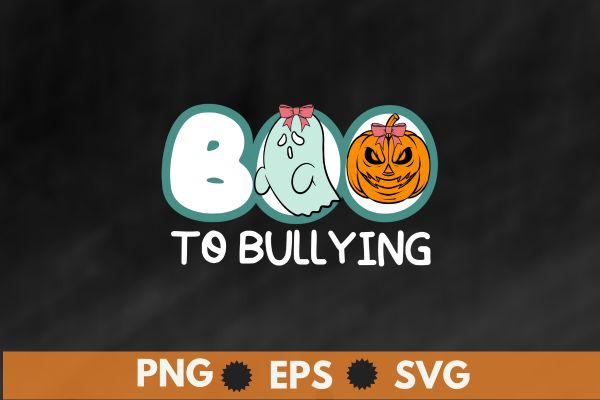 To Bullying boo ghost T-Shirt design vector , support kindness, promote anti bullying awareness, choose kindness courage inclusion, cute dude, Unity Day shirt, Wear Orange shirt, Anti Bullying,