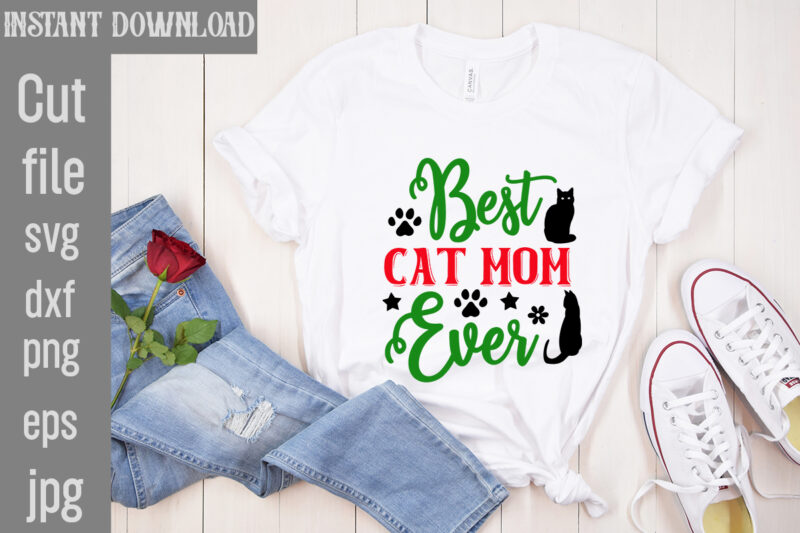 Cat Christmas T-shirt Designs Bundle,20 Designs,Cat Christmas Ornament Svg Bundle Cat Christmas Svg Bundle, Pet Christmas Ornament Svg Bundl