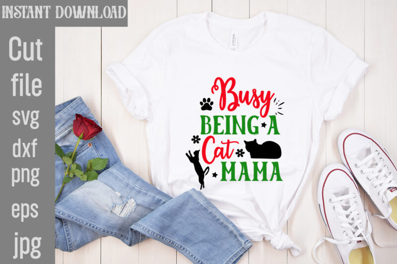 Cat Christmas T-shirt Designs Bundle,20 Designs,Cat Christmas Ornament Svg Bundle Cat Christmas Svg Bundle, Pet Christmas Ornament Svg Bundl