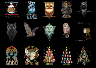 15 Owl Shirt Designs Bundle For Commercial Use Part 4, Owl T-shirt, Owl png file, Owl digital file, Owl gift, Owl download, Owl design AMZ