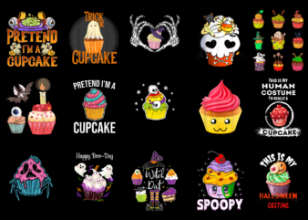 15 Halloween Cupcake Shirt Designs Bundle For Commercial Use Part 2, Halloween Cupcake T-shirt, Halloween Cupcake png file, Halloween Cupcake digital file, Halloween Cupcake gift, Halloween Cupcake download, Halloween Cupcake design AMZ