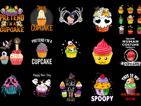 15 halloween cupcake shirt designs bundle for commercial use part 2, halloween cupcake t-shirt, halloween cupcake png file, halloween cupcake digital file, halloween cupcake gift, halloween cupcake download, halloween cupcake design amz