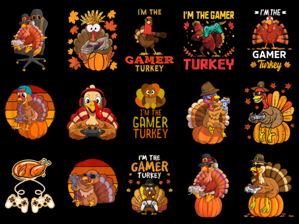 15 turkey gamer thanksgiving day shirt designs bundle for commercial use part 2, turkey gamer thanksgiving day t-shirt, turkey gamer thanksgiving day png file, turkey gamer thanksgiving day digital file,