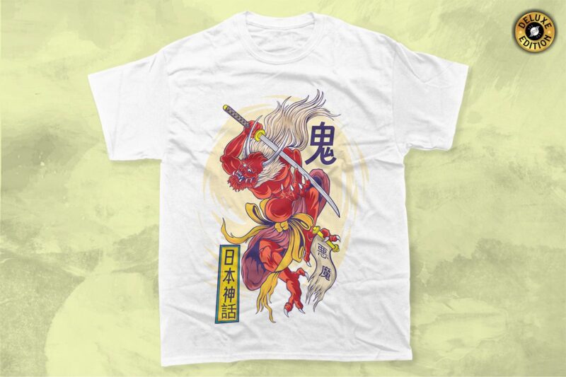 Japanese Creatures T-shirt Designs Bundle Vector and PNG