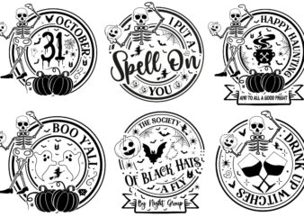 Halloween Round Signs T-Shirt Bundle, halloween svg, halloween svg bundle, farmhouse halloween svg, farmhouse halloween svg bundle, old farm