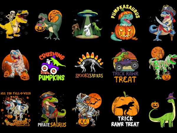 15 halloween dinosaur shirt designs bundle for commercial use part 3, halloween dinosaur t-shirt, halloween dinosaur png file, halloween dinosaur digital file, halloween dinosaur gift, halloween dinosaur download, halloween dinosaur design amz