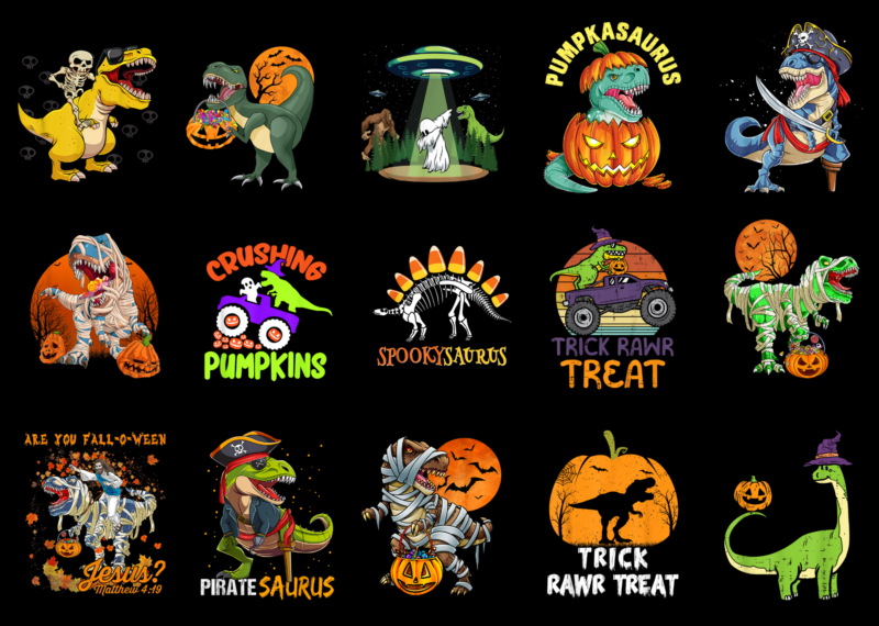 15 Halloween Dinosaur Shirt Designs Bundle For Commercial Use Part 3, Halloween Dinosaur T-shirt, Halloween Dinosaur png file, Halloween Dinosaur digital file, Halloween Dinosaur gift, Halloween Dinosaur download, Halloween Dinosaur design AMZ