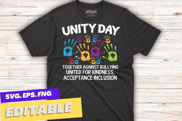 Together against bullying orange anti bullying unity day kid t-shirt design vector , support kindness, promote anti bullying awareness, choose kindness courage inclusion, cute dude, unity day shirt, wear orange