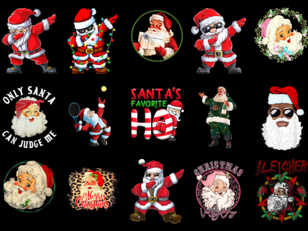 15 santa claus shirt designs bundle for commercial use part 4, santa claus t-shirt, santa claus png file, santa claus digital file, santa claus gift, santa claus download, santa claus design amz
