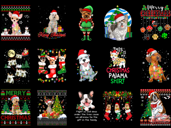 15 christmas dog shirt designs bundle for commercial use part 4, christmas dog t-shirt, christmas dog png file, christmas dog digital file, christmas dog gift, christmas dog download, christmas dog design amz