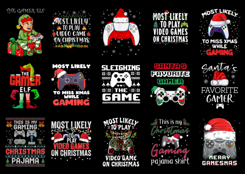 15 Christmas Gaming Shirt Designs Bundle For Commercial Use Part 4, Christmas Gaming T-shirt, Christmas Gaming png file, Christmas Gaming digital file, Christmas Gaming gift, Christmas Gaming download, Christmas Gaming design AMZ