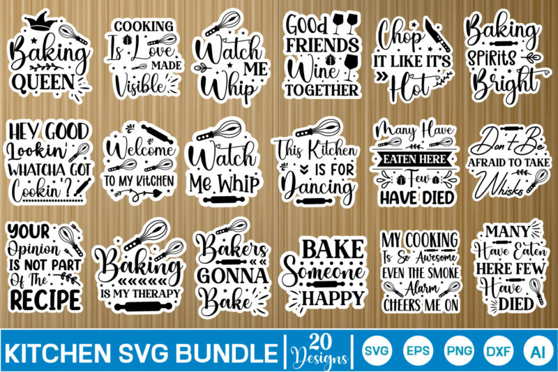 Kitchen T-Shirt Bundle, Kitchen Sticker Svg, Kitchen Sticker Design, Kitchen Sticker Bundle, Sticker ,Kitchen Svg, Kitchen Svg Bundle, Kitc