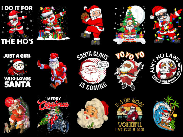 15 santa claus shirt designs bundle for commercial use part 5, santa claus t-shirt, santa claus png file, santa claus digital file, santa claus gift, santa claus download, santa claus design amz