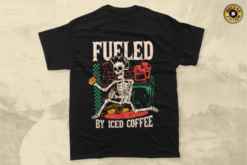 Vintage Coffee Skeleton T-shirt Designs Vector Bundle, Coffee Graphic Tshirt