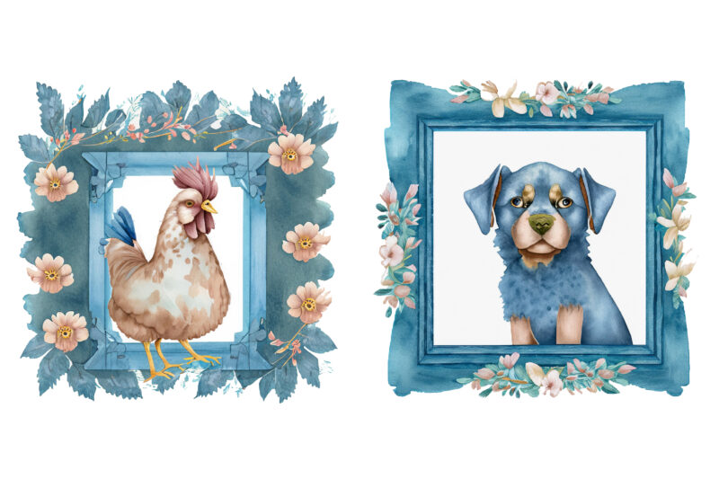 Farm Animals Light Blue Sublimation