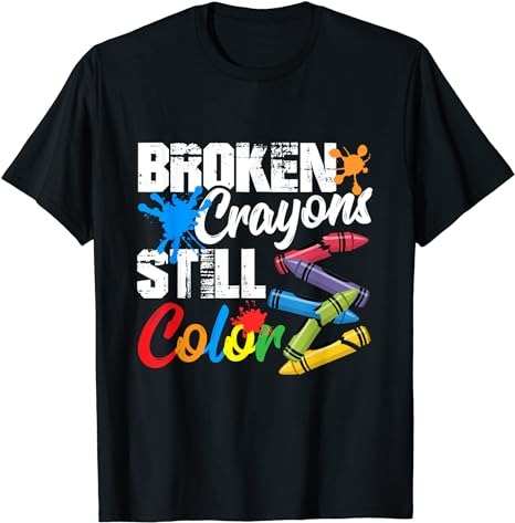 15 Broken Crayons Still Color Shirt Designs Bundle For Commercial Use ...