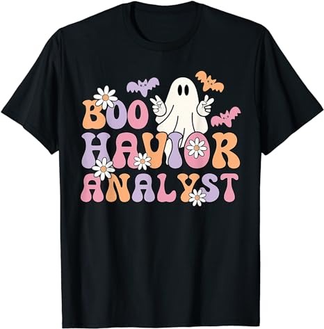 ABA Therapist BCBA Behavior Analyst Retro Boo Halloween T-Shirt PNG File