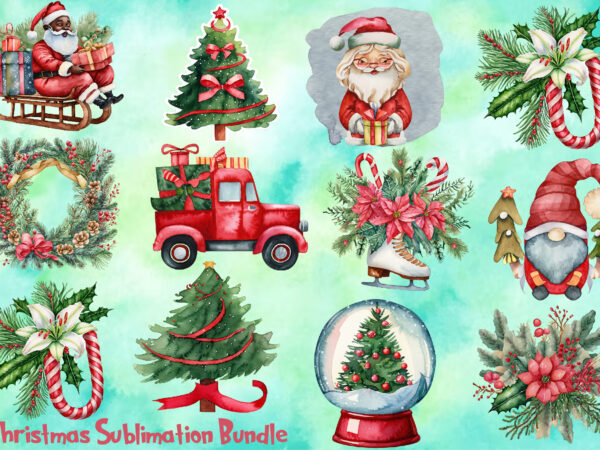 Christmas sublimation bundle vol-1 t shirt vector file