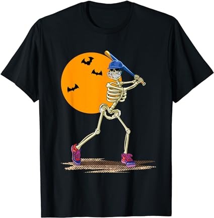 Baseball skeleton halloween men boys baseball halloween t-shirt png file