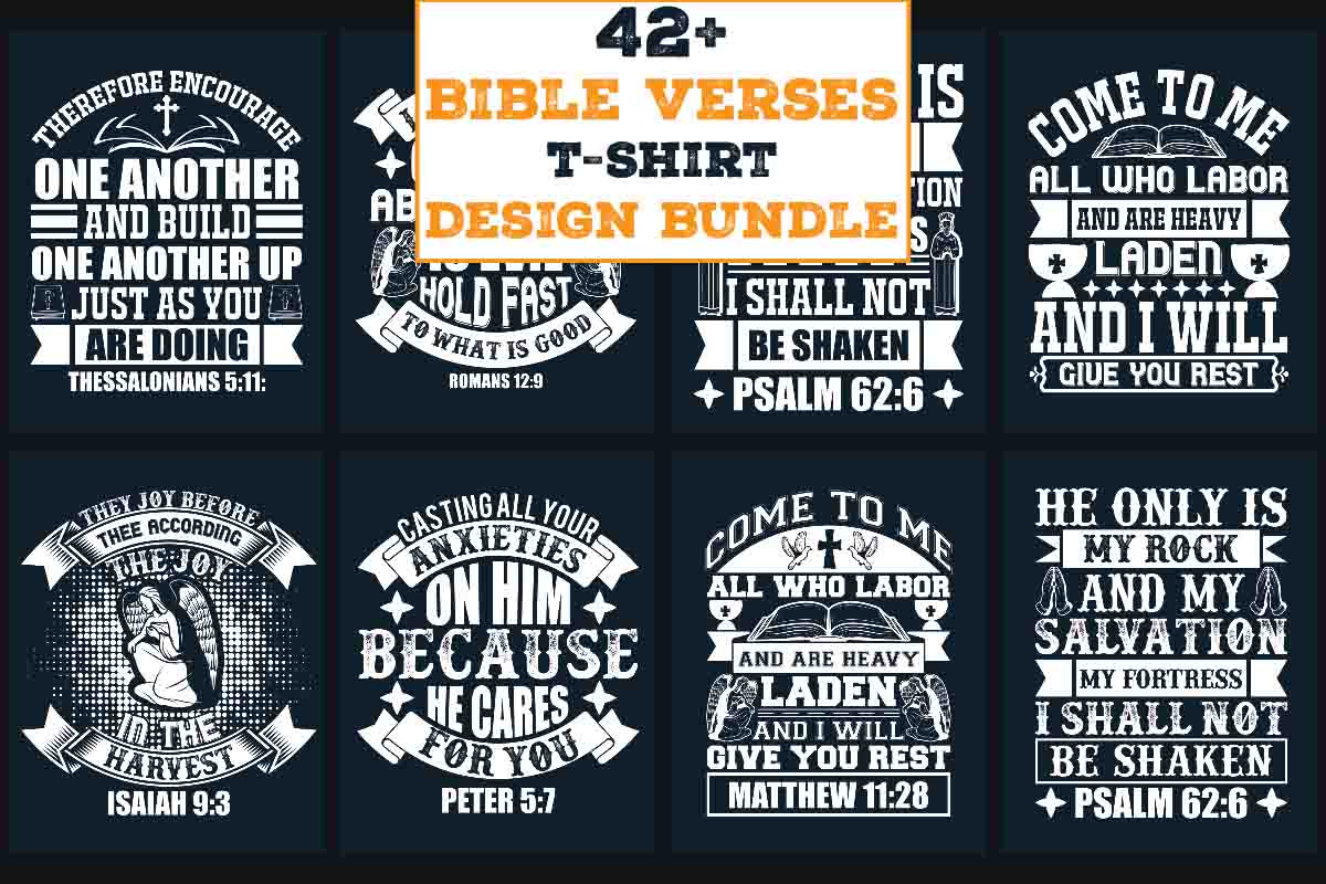 Bible Verses T-shirt Design Bundle - Buy t-shirt designs