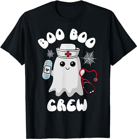 Boo Boo Crew Cute Nurse Ghost Funny Halloween Womens Kids T-Shirt PNG File