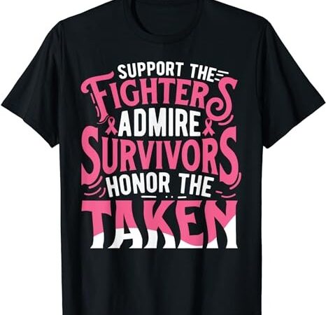 Breast cancer support admire honor breast cancer awareness t-shirt png file