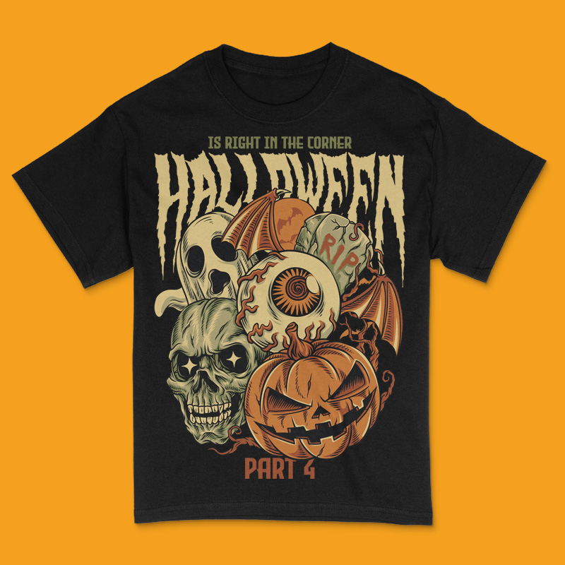 Halloween in the Corner Part 4 T-Shirt Design Template