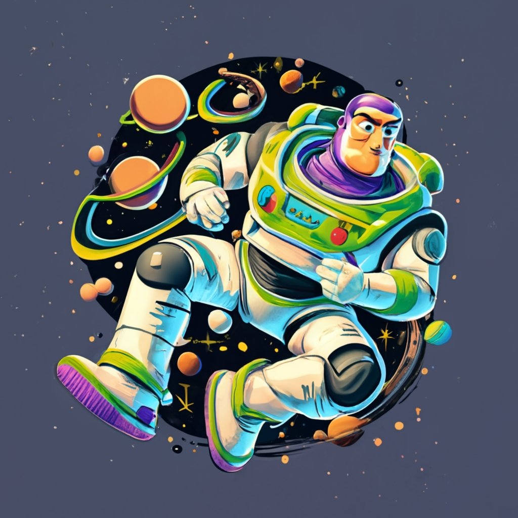 Buzz Lightyear floating in space, t-shirt design PNG File - Buy t-shirt ...