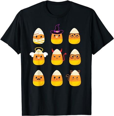 Candy Corn Costume Characters – Cute Halloween Kids T-Shirt PNG File