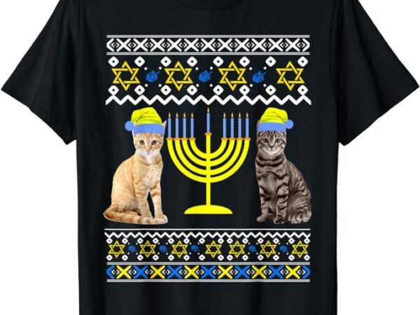 Cat with menorah hanukkah chanukah menorah cat sweater t-shirt png file