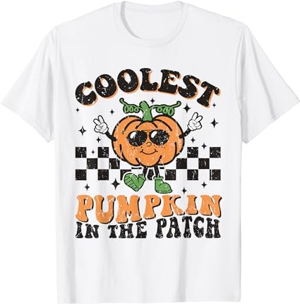 Coolest pumpkin in the patch toddler kids boys halloween t-shirt png file