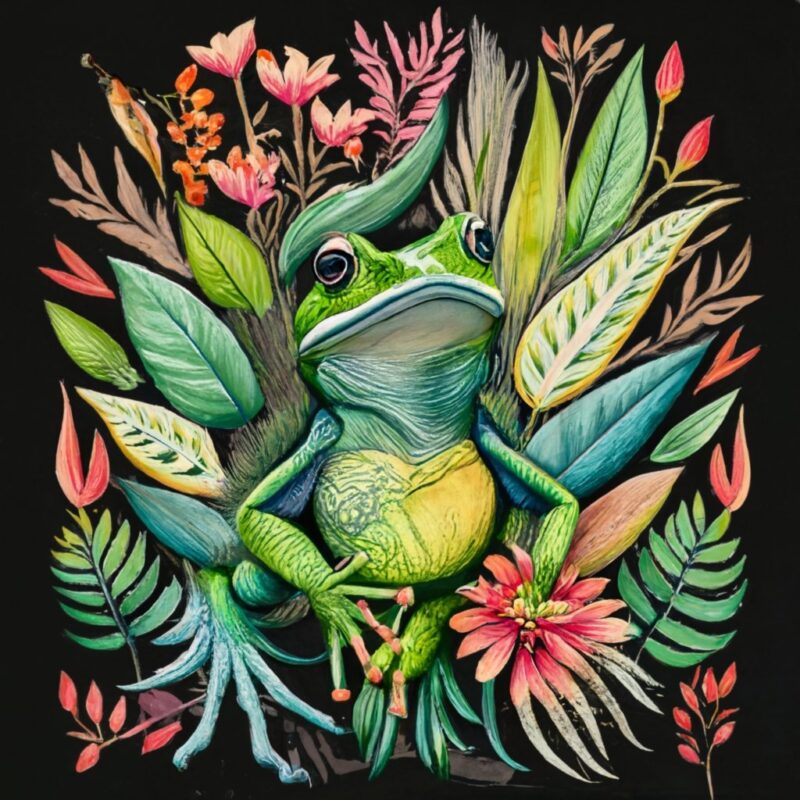 Create a captivating T-shirt design showcasing the beauty of Herpetology Plants in vibrant watercolors PNG File