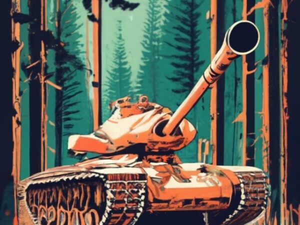 Create a visually stunning t-shirt design featuring a beautiful (russian tank t62) png file