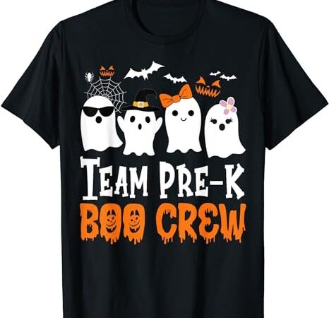 Cute ghost team pre k boo crew halloween teacher student t-shirt png file