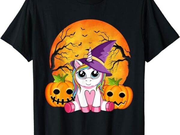 Cute halloween shirt girls women witchy unicorn halloween t-shirt png file