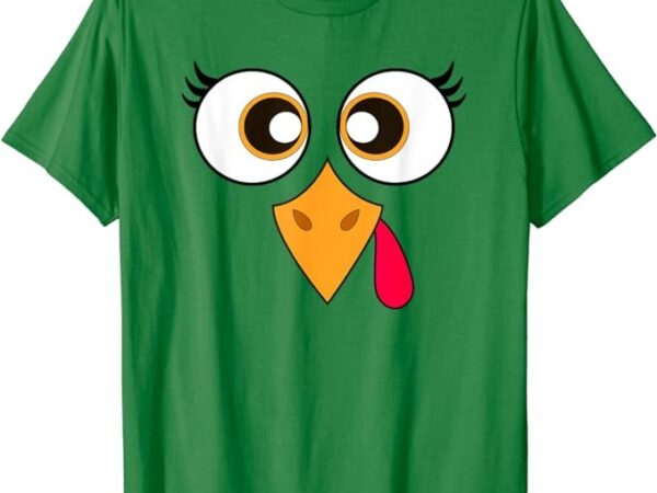 Cute thanksgiving turkey face shirt women girls turkey day t-shirt