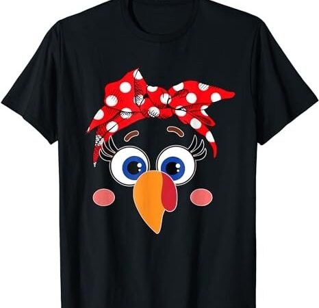 Cute turkey face leopard headband funny thanksgiving autumn t-shirt