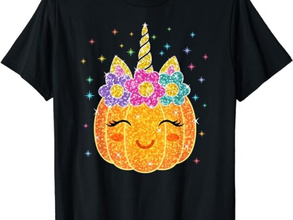 Cute unicorn pumpkin halloween thanksgiving t-shirt