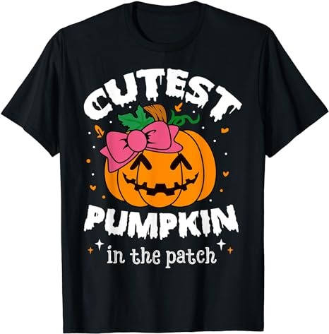 Cutest Pumpkin In The Patch Halloween Costume Toddlers Girls T-Shirt PNG File