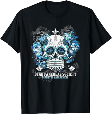 Dead Pancreas Society Diabetes Awareness Sugar Skull T-Shirt PNG File