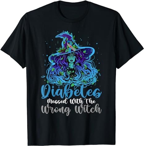 Diabetes Messed With The Wrong Witch Diabetic Awareness Day T-Shirt PNG File