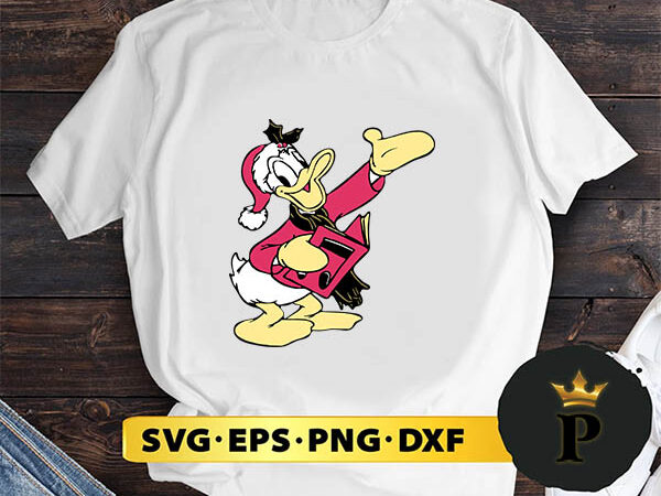 Donald duck christmas caroling portrait svg, merry christmas svg, xmas svg png dxf eps t shirt vector illustration